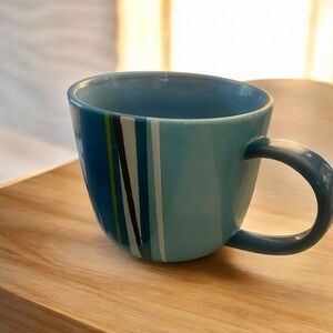 Starbucks Teal and White Striped Mug